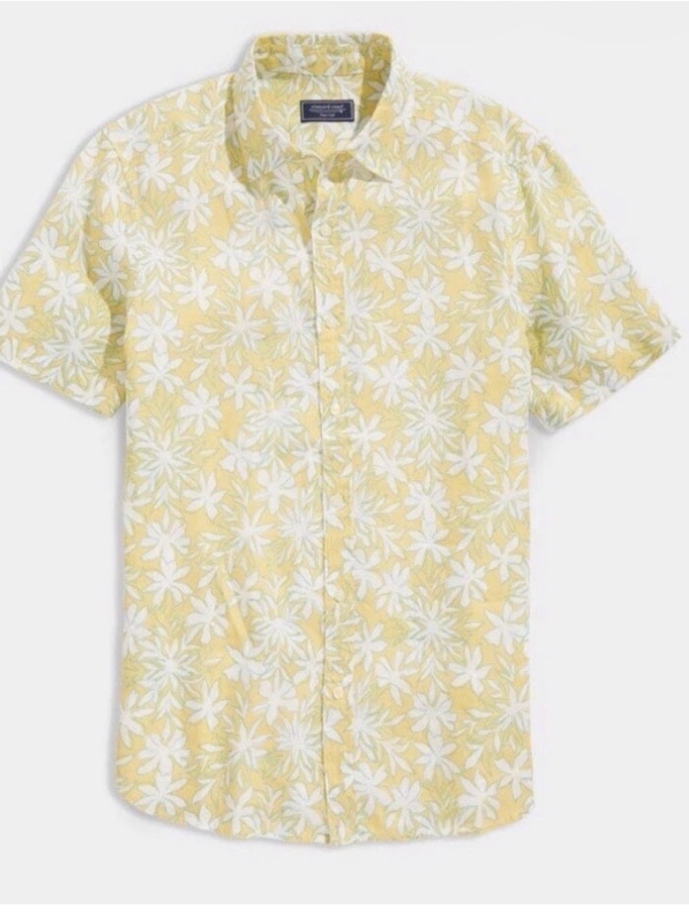 Vineyard Vines NWT Dockside Floral Linen Shirt Men S Yellow Blue Button Up Beach